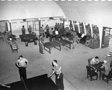 A View of the Recreation Room at Camp Dealey