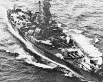 USS Indiana en route to attack Taroa Island airfield in the Marshall Islands