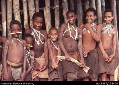 Some of the residents and visitors at Bulong longhouse