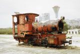 Northern Mariana Islands, old train engine in Sugar King Park on Saipan Island