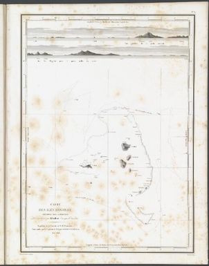 Voyage de la corvette l'Astrolabe : exécuté par ordre du roi, pendant les annees 1826, 1827, 1828, 1829, sous le commandement de M. J. Dumont D'Urville, capitaine de vaisseau.: Carte des Iles Hogoleu, archipel des Carolines