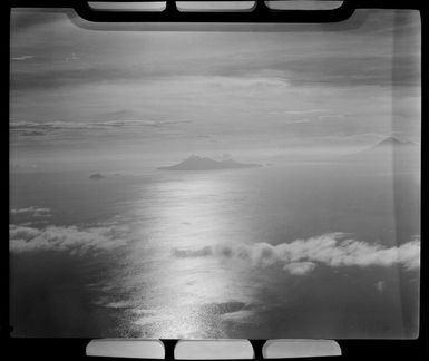 Mt Lolobau, 3058 feet high, and Mt Ulawun (Father), 7376 feet high, New Britain, Papua New Guinea