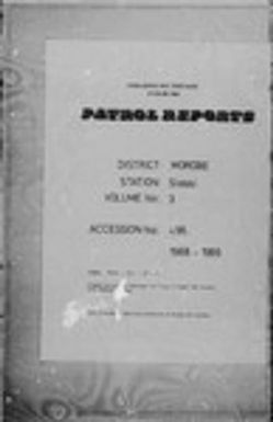 Patrol Reports. Morobe District, Siassi, 1968 - 1969