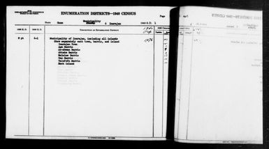 1940 Census Enumeration District Descriptions - Guam - Inarajan County - ED 6-1