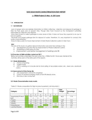 Gizo solid waste characterisation study report