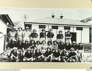 PORT MORESBY, PAPUA. 1940 OR 1939. GROUP PORTRAIT OF PERSONNEL OF THE 126TH HEAVY BATTERY, ROYAL AUSTRALIAN ARTILLERY. THIS BATTERY, A CITIZEN MILITARY FORCE COMPONENT OF THE 13TH HEAVY BATTERY, ..