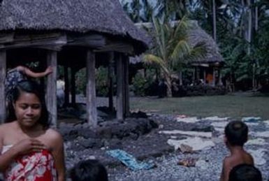 [Thatched dwellings in Safotu, Samoa]