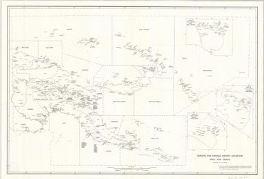 Climatic and rainfall station locations, Papua New Guinea / compiled by R. Graham ; drawn by Division of Land Use Research ; reproduction by Printing Unit, Editorial and Publication Service, Commonwealth Scientific and Industrial Research Organization