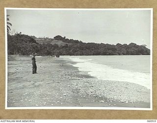 NEW GUINEA. 1943-11-28. SCARLETT BEACH, IN THE HEADQUARTERS, 24TH AUSTRALIAN INFANTRY BRIGADE AREA, WHERE THE 9TH AUSTRALIAN DIVISION LANDED AND WHERE THE JAPANESE FORCES TRIED A SURPRISE LANDING