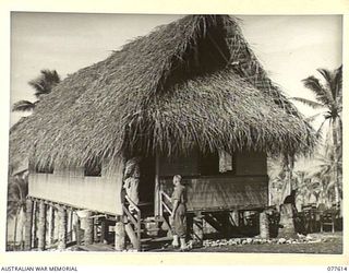 PALMALMAL PLANTATION, JACQUINOT BAY, NEW BRITAIN. 1944-12-21. NX12229 LIEUTENANT-COLONEL H.T. ALLAN, OBE, MC, COMMANDING OFFICER (1) AND NX209 MAJOR J.C. HARDIE, DEPUTY ASSISTANT ADJUTANT AND ..