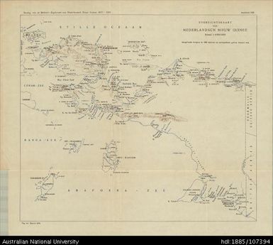 Indonesia, Papua, Nederlandsch-Nieuw Guinee Overzichtskaart van, Sheet 8, 1919, 1:4 000 000