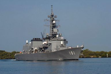 The Japanese Navy Destroyer JMSDF (Japanese Maritime Self Defense Force) MURASAME (DD 101) arrives at Pearl Harbor, Hawaii (HI), to develop the seamanship and leadership skills of Japan's future leaders, as well as broadening the mutual understanding and friendship between the United States and Japan