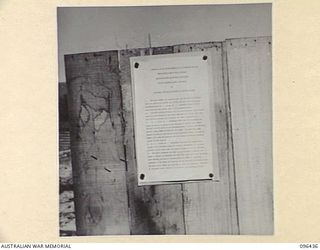 CAPE WOM, NEW GUINEA, 1945-09-13. PAGE 1 OF ORDER NO.3 ISSUED BY MAJOR-GENERAL H.C.H. ROBERTSON, GENERAL OFFICER COMMANDING 6 DIVISION AND REPRESENTATIVE IN NEW GUINEA OF THE SUPREME ALLIED ..