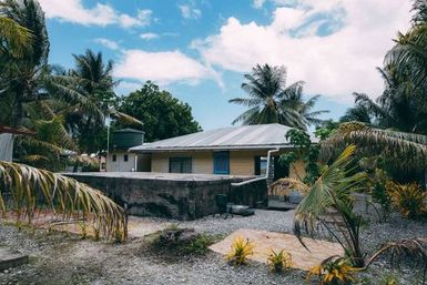 House behind watertank base, Atafu, Tokelau