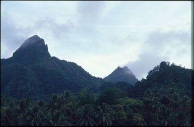 Landscape of volcanic peaks, Rarotonga