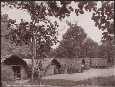 Women and children in the village of Vipaka, Loh, Torres Islands, 1906 / J.W. Beattie