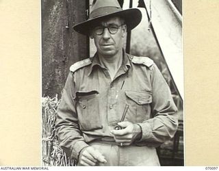 DUMPU, NEW GUINEA. 1944-01-25. NX147871 CAPTAIN F.D. PRATT (1) COMMANDING OFFICER OF THE 19TH GRAVES REGISTRATION AND ENQUIRY UNIT, DESIGNER OF THE DUMPU WAR CEMETERY. HE ALSO DESIGNED AND FORMED ..