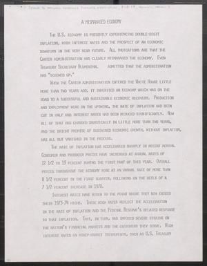 [John Tower Speech on Economic Inflation and Regulation given to the National Consumer Finance Association in Honolulu, Hawaii, May 18, 1979]