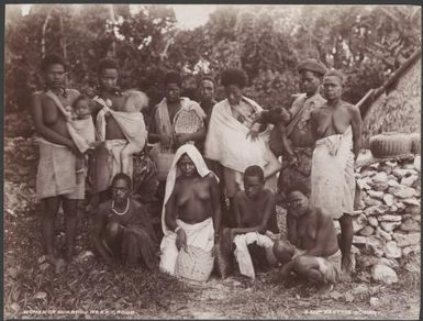 Women and young children of Nukapu, Reef Islands, 1906 / J.W. Beattie