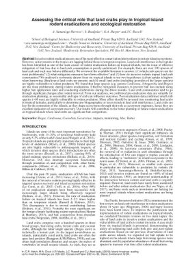 Assessing the critical role that land crabs play in tropical island rodent eradications and ecological restoration