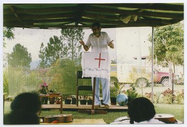 Rev. Ken C. Calvert preaching at Yonki