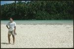 European woman on the beach