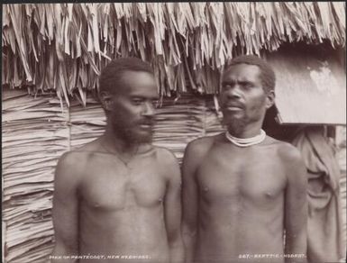 Two men of Raga, New Hebrides, 1906 / J.W. Beattie