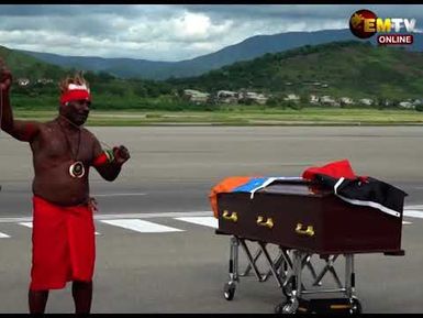 CASKET ARRIVES