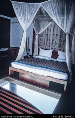 French Polynesia - Le Méridien Bora Bora Fish Viewing Glass Floor in Overwater Bungalow