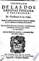 Vocabvlario de las dos lengvas toscana y castellana