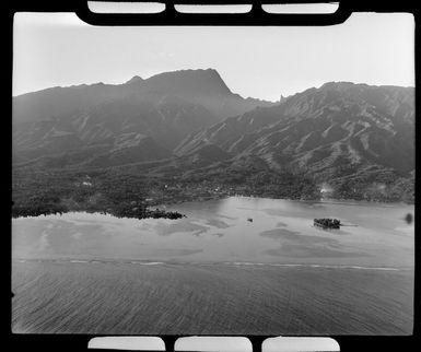 Papeete, Tahiti, showing lagoon and hills