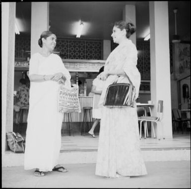 Two Indo-Fijian women dressed in saris, Fiji, 1966 / Michael Terry