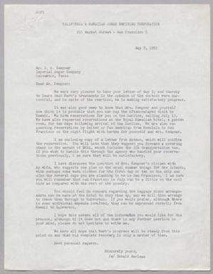 [Letter from Donald Maclean to I. H. Kempner, May 8, 1953]
