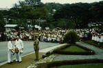 Mr. Justice Ralph Thomas Gore laying wreath at War Memorial, Anzac Day, Port Moresby, [Papua New Guinea, 25 Apr] 1962