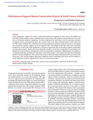 Motivations to Support Marine Conservation Projects in North Tarawa, Kiribati.