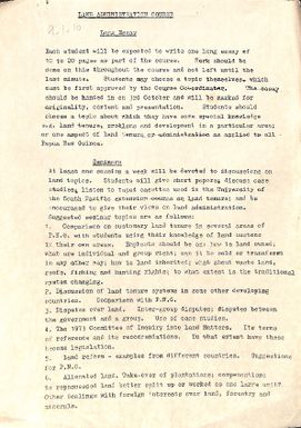Notes regarding land administration course