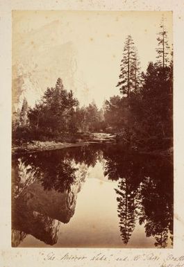 The Mirror Lake and Three Brothers Mountain, Yosemite Valley. From the album: Views of New Zealand Scenery/Views of England, N. America, Hawaii and N.Z.