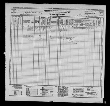 1940 Census Population Schedules - Hawaii - Honolulu County - ED 2-13