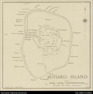 Cook Islands, Nga-pu-Toru, Mitiaro Island, 1:31 680