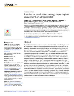 Invasive rat eradication strongly impacts plant recruitment on a tropical atoll