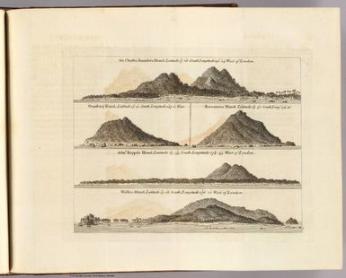 Sir Charles Saunders Island. (with) Osnaburg Island. (with) Boscawens Island. (with) Adml. Keppels Island. (with) Wallis's Island. [London: printed for W. Strahan; and T. Cadell in the Strand, MDCCLXXIII).