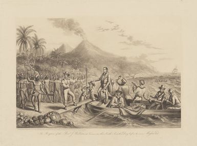 The reception of the Reverend John Williams at Tanna, 1839