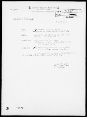 VF-32 - ACA Reps #24 to 28 – 3/29/44 to 4/1/44, Palau, Yap & Woleai Islands