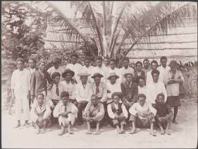 Group of Bugotu teachers at Mara-na-tabu, Solomon Islands, 1906 / J.W. Beattie