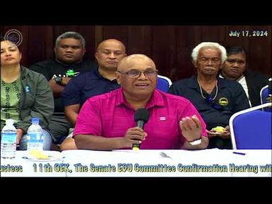 11th OEK,The Senate EDU Committee Confirmation Hearing with Leo Ben Teriong to PCC Board of Trustees