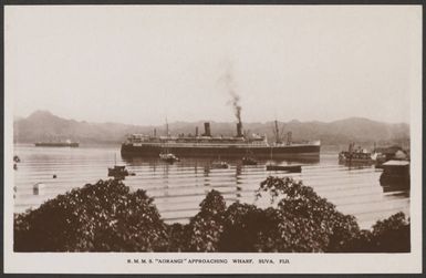 RMMS 'Aorangi' approaching Suva Wharf