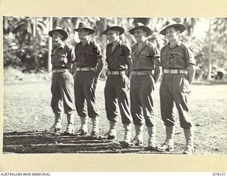 SIAR, NEW GUINEA. 1944-06-23. REGIMENTAL POLICE OF BATTALION HEADQUARTERS, 57/60TH INFANTRY BATTALION. IDENTIFIED PERSONNEL ARE:- VX142143 SERGEANT N.G. PARROT; V43695 CORPORAL R.C. ACKERLY; ..