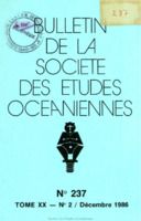 Bulletin de la Société des Études Océaniennes numéro 237