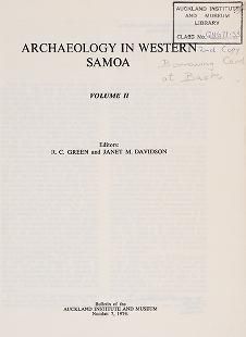 Archaeology in Western Samoa