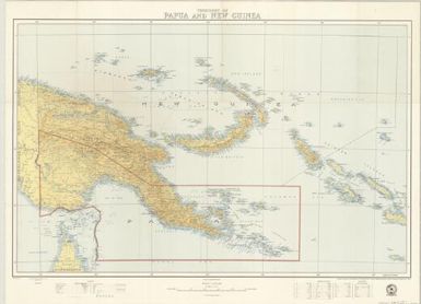 Territory of Papua and New Guinea (Papua boundary in red. 1961 reprint)